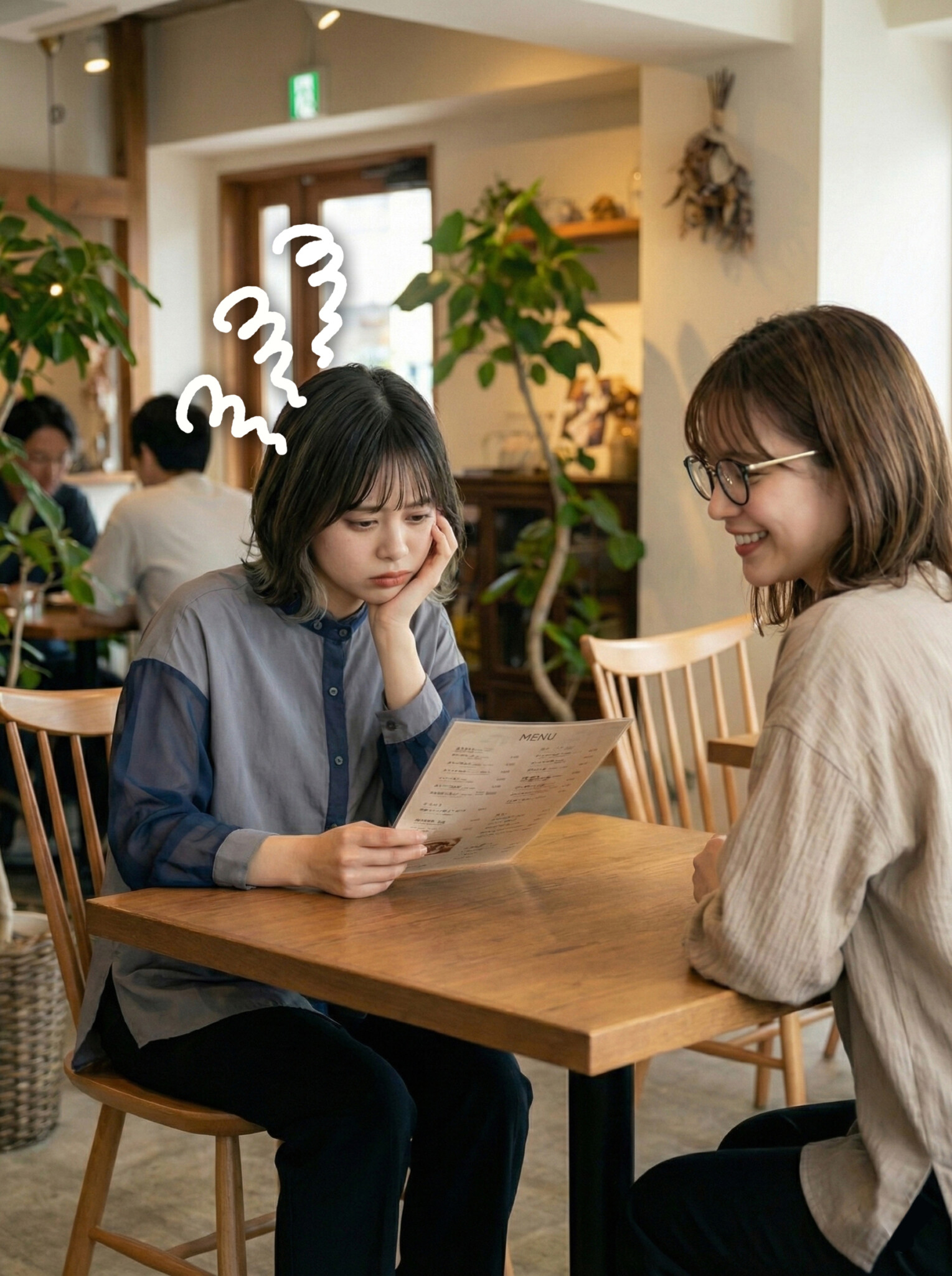 カフェでの手元